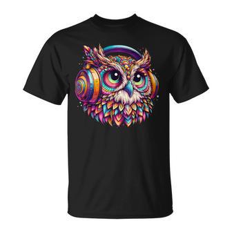 Rave Rainbow Owl House Edm Festival Raver Animal Edc 2025 T-Shirt - Monsterry