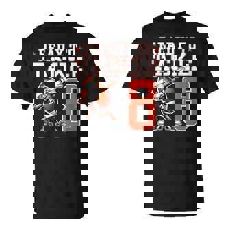 Ready To Tackle 8 Years Old 8Th Birthday Football Party T-Shirt | Mazezy
