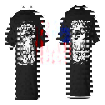 Red White And Boo Ghost Patriotic American Halloween T-Shirt - Monsterry