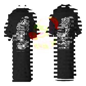 Ren Faire Festival T-Rex Dinosaur Medieval Knight Turkey Leg T-Shirt - Monsterry