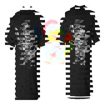 Ren Faire T-Rex Dinosaur Medieval Knight Armor Turkey Leg T-Shirt - Monsterry