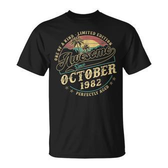 Retro 42 Geburtstag Geschenke Für Männer Oktober 1982 42 Jahre Alt T-Shirt - Geschenkecke