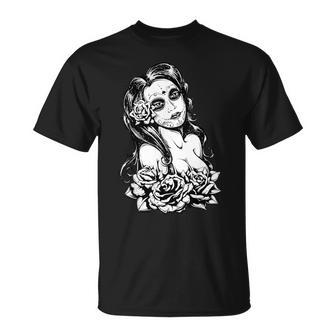 Retro Catrina I Retro Dia De Muertos I La Santísima Muerte T-Shirt - Geschenkecke