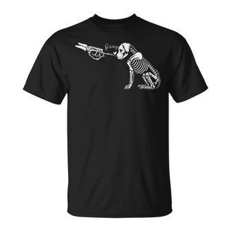 Retro Cute Skeleton Hand Boop Dog Halloween T-Shirt - Thegiftio