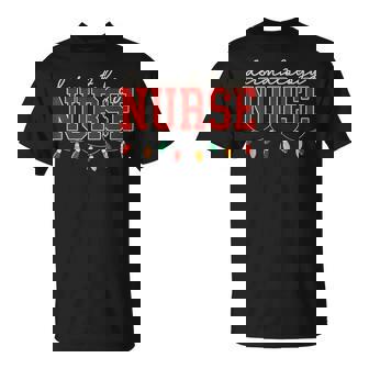 Retro Dermatology Nurse Christmas Lights Dermatologist Xmas T-Shirt - Monsterry