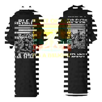 Retro First Of All I'm A Delight Angry Raccoon Animal T-Shirt | Seseable CA