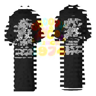 Retro Groovy Since 1974 Birthday 50 Years Old 50Th Birthday T-Shirt - Seseable