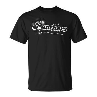 Retro Panthers Mascot Back To School Spirit Sport Fans Game T-Shirt | Seseable UK