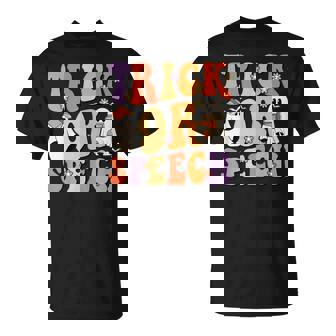Retro Trick Or Speech Halloween Speech Therapy Slp Halloween T-Shirt - Seseable