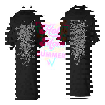 Retro Vintage Hot Mom Summer Vibes Leopard Print Summer T-Shirt - Monsterry