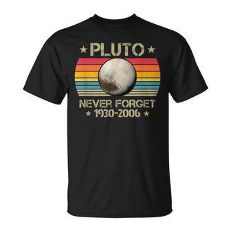 Retrointage Never Forget Pluto 1930 2006 Space Science T-Shirt - Seseable