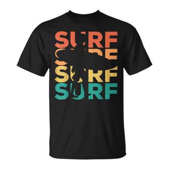 Retrointage Surfing For Surfer And Wave Rider T-Shirt - Seseable