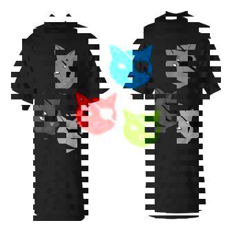 Rojoerde Azul Rgb Gatos Camiseta unisex - Regaloses
