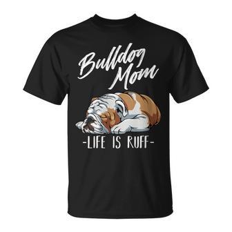 Ropa Divertida De Regalo Para El Bulldog Inglés Bulldog Mama Cuello Camiseta unisex - Regaloses