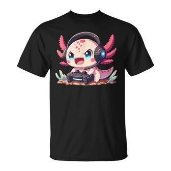 Rosa Axolotl Anime Gamesolotl Axolotl Gamer T-Shirt - Geschenkecke