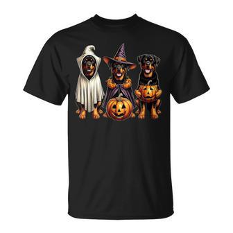 Rottweiler Ghost Halloween Dog Lovers T-Shirt - Thegiftio