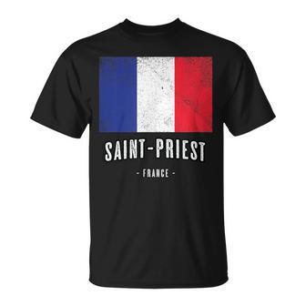 Saint-Priest Francia Fr Ciudad Bandera Drapeau Français Camiseta unisex - Regaloses