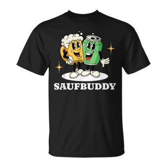 Saufbuddy Partnerlook Party Outfit Bier Liebhaber Motto T-Shirt - Seseable