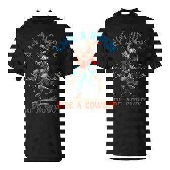 Save A Horse Ride A Cowboy King Queen Black Cowboy Western T-Shirt - Monsterry