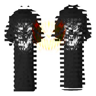 Scary Jack O Lantern Face Carved Pumpkin Halloween Costume T-shirt - Monsterry