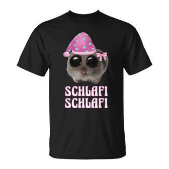 Schlafi Schlafi Sad Hamster Hamstie Meme Sleep T-Shirt - Geschenkecke