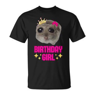 Schlafi Schlafi Sad Hamster Meme Birthday Girl T-Shirt - Geschenkecke