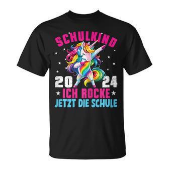 Schulkind 2024 Dabbing Unicorn I Rocke Jetzt Die Schule T-Shirt - Geschenkecke