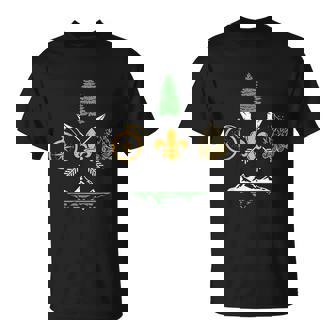 Scout Campfire Camp Compass Hiking Adventure T-Shirt - Thegiftio