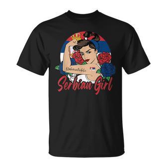 Serbian Girl Serbia Woman Serbs Flag T-Shirt - Geschenkecke