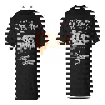 She’s My Boo Skull Face Matching Halloween Pajama Couples T-Shirt - Monsterry