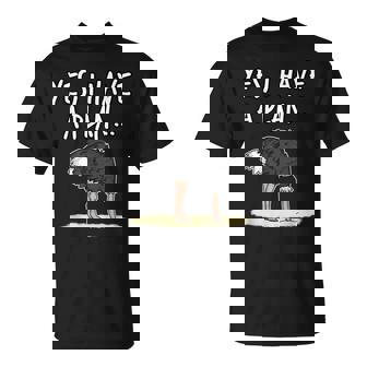 Sí Tengo Un Plan Avestruz Cabeza En Arena Gerente De Proyectos Divertido Camiseta unisex - Regaloses