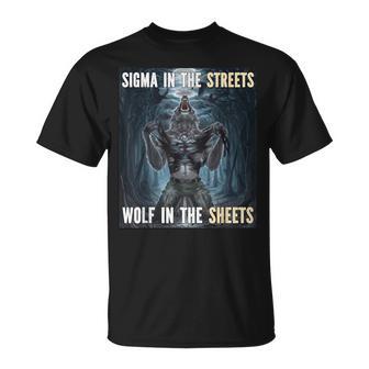 Sigma En Las Calles Divertido Alfa Hombre Lobo Meme Camiseta unisex - Regaloses