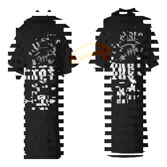 Sister Sibling Best Little Sister Biggest Fan Football T-Shirt - Thegiftio