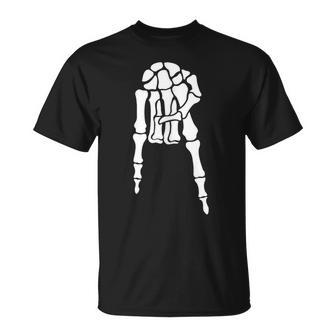 Skeleton Hand Horns Down College School Spirit Pride T-Shirt - Monsterry DE
