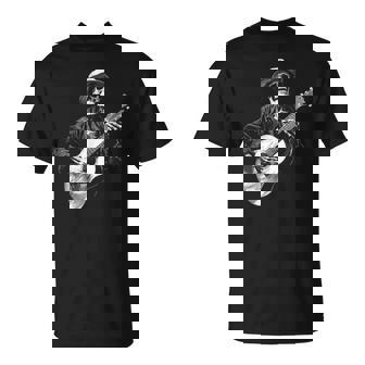 Skeleton Playing Acoustic Guitar Guitarist Music Lover T-Shirt | Seseable UK