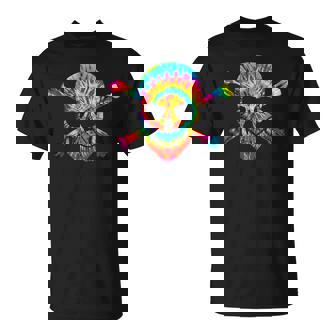 Skull Crossbones Skeleton Colorful Graphic Tie Dye T-Shirt - Thegiftio UK