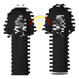 Sloth Riding Orca Killer Whale Funny Rainbow Hoodie T-Shirt - Thegiftio