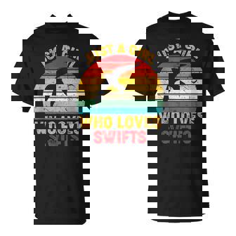 Solo Una Chica Que Ama A Losencejos Retro Sunset Swifts Amantes Camiseta unisex - Regaloses