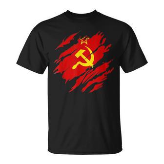 Soviet Flag Retro Ussr Soviet Union Cccp T-Shirt - Geschenkecke