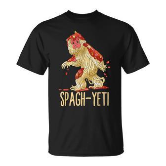 Spag-Yeti Spaghetti Spagyeti Ramen Noodle Pasta T-Shirt - Monsterry