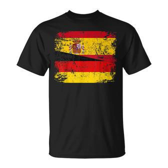 Spanish Roots Mitad Bandera Alemana España Alemania Matching Camiseta unisex - Regaloses