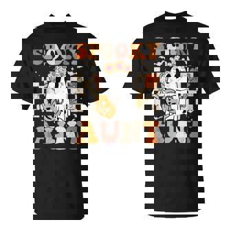 Spooky Aunt Groovy Vintage Ghost Family Halloween Costumes T-Shirt | Seseable FR