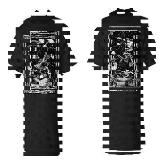 Squelette Drôle Sirène À Pleine Lune Motif Sirène Cool T-Shirt - Cadeauxyz