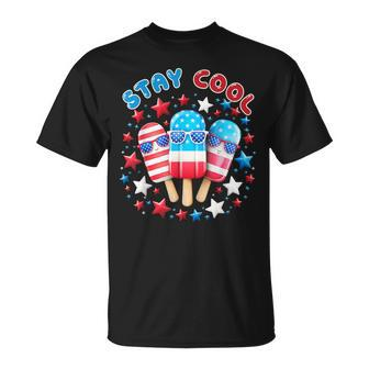 Stay Cool 4Th Of July Popsicle Boys Girls American Flag T-Shirt - Monsterry DE