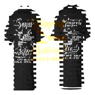 Stepping Into My September Birthday With God Grace And Mercy T-Shirt - Thegiftio UK