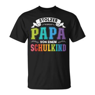 Stolzer Papaon Einem Schulkind First Day Of School T-Shirt - Geschenkecke