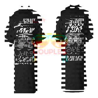 Straight Trippin Couples Vacation Travel Honeymoon Matching T-Shirt | Mazezy