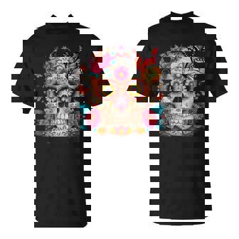 Sugar Skull Day Of Dead Halloween Dia De Muertos T-Shirt | Mazezy