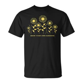 Sunflower For Positive Slogan Grow Sunshine T-Shirt - Monsterry