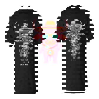 Taureau De Fête Avec Ombrero Mexique T-Shirt - Cadeauxyz